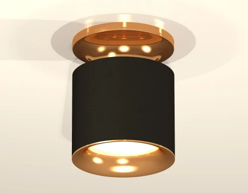Светильник накладной XS7402102 Ambrella light чёрный 1 лампа, основание золотое в стиле хай-тек современный круглый фото 3