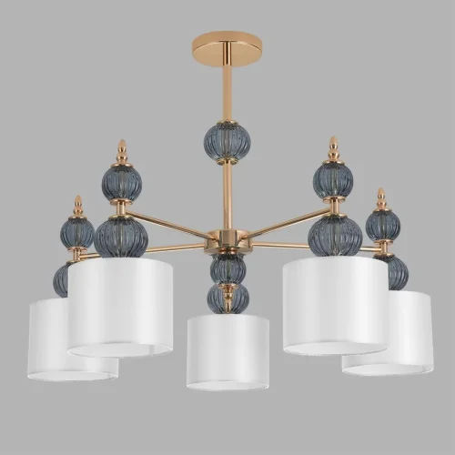 Люстра потолочная Mikimito 8418/5 Lumion серая на 5 ламп, основание золотое в стиле современный фото 3 Люстра потолочная Mikimito 8418/5 Lumion серая на 5 ламп, основание золотое в стиле современный фото 3