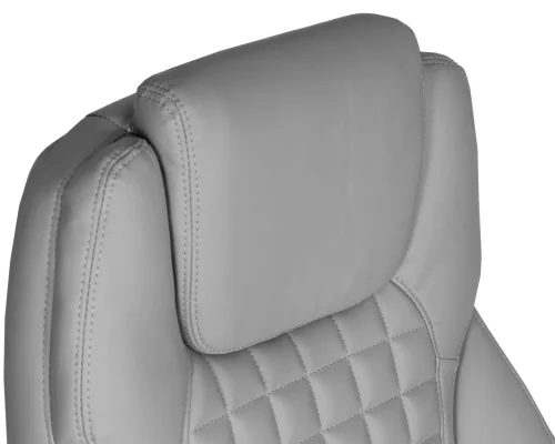 Офисное кресло для руководителей  114B-LMR CHESTER, цвет серый Dobrin, серый/экокожа, ножки/металл/хром, размеры - 1180*1250***680*730 фото 9