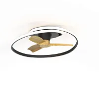 Люстра с вентилятором LED с пультом Ocean 8236 Mantra белая на 1 лампа, основание чёрное коричневое в стиле современный хай-тек с пультом