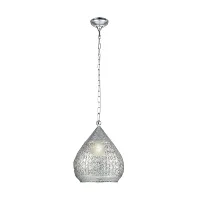 Cветильник подвесной MELILLA 49716 Eglo серебряный 1 лампа, основание серебряное в стиле восточный 