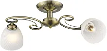 Люстра потолочная 726-507-02 Velante белая на 2 лампы, основание бронзовое в стиле классический 