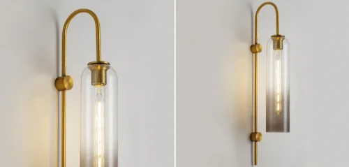 Бра ARTICOLO float Wall Sconce Ambre 156768-22 ImperiumLoft янтарный на 1 лампу, основание золотое в стиле современный фото 2