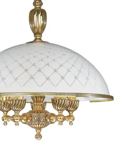 Люстра подвесная  L 7102/48 Reccagni Angelo белая на 5 ламп, основание золотое в стиле классический  фото 2