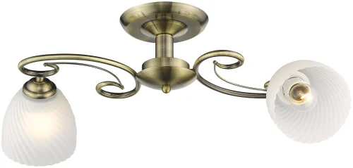 Люстра потолочная 726-507-02 Velante белая на 2 лампы, основание бронзовое в стиле классика 