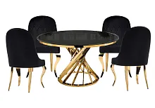 Обеденная группа Аган black / gold 599483 Woodville на 1 , основание в стиле современный скандинавский 