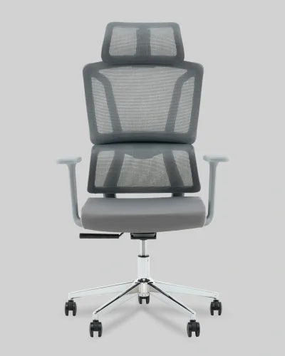 Кресло офисное TopChairs Forward, серый УТ000041377 Stool Group, серый/ткань сетка, ножки/металл/хром, размеры - ***** фото 2