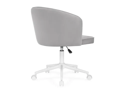 Компьютерное кресло Дэни светло-серый / белый 560018 Woodville, серый/велюр, ножки/металл/белый, размеры - *920***620*620 фото 4