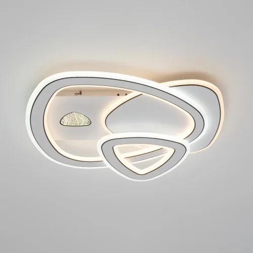 Люстра потолочная LED с пультом Costa CL741012 Citilux белая на 1 лампа, основание белое в стиле хай-тек современный с пультом фото 2