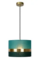 Светильник подвесной Extravaganza Tusse 10409/01/33 Lucide зелёный 1 лампа, основание золотое в стиле современный 