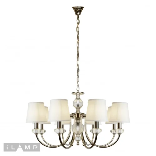 Люстра подвесная Magic P2344-8 nic iLamp белая на 8 ламп, основание никель в стиле современный американский фото 2