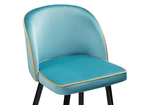 Барный стул Zefir tiffany 15050 Woodville, голубой/велюр, ножки/металл/чёрный, размеры - ****480*500 фото 5