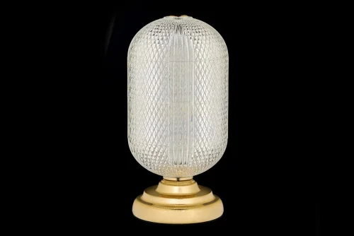 Настольная лампа LED Candels L 4.T1 G Arti Lampadari прозрачная 1 лампа, основание золотое металл в стиле современный  фото 2