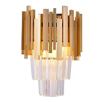 Бра BELLEZZA 81427/1W GOLD Natali Kovaltseva прозрачный золотой 2 лампы, основание золотое в стиле классический 