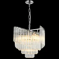 Люстра подвесная MAJESTIC 81433/8C CHROME Natali Kovaltseva прозрачная на 8 ламп, основание хром в стиле современный 