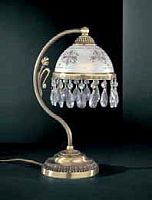Настольная лампа P 6000 P Reccagni Angelo белая прозрачная 1 лампа, основание античное бронза латунь металл в стиле классический 