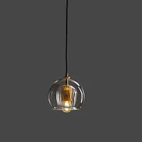 Светильник подвесной LYSE D150 140851-26 ImperiumLoft прозрачный на 1 лампу, основание латунь в стиле современный 