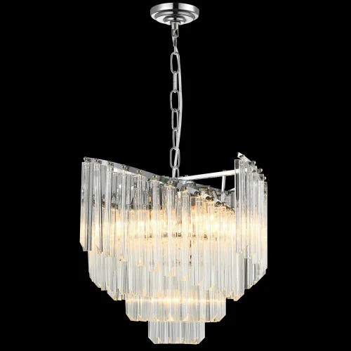 Люстра подвесная MAJESTIC 81433/8C CHROME Natali Kovaltseva прозрачная на 8 ламп, основание хром в стиле современный 
