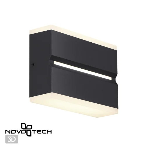 Настенный светильник LED Strait 359196 Novotech уличный IP54 чёрный 1 лампа, плафон чёрный в стиле современный LED фото 3