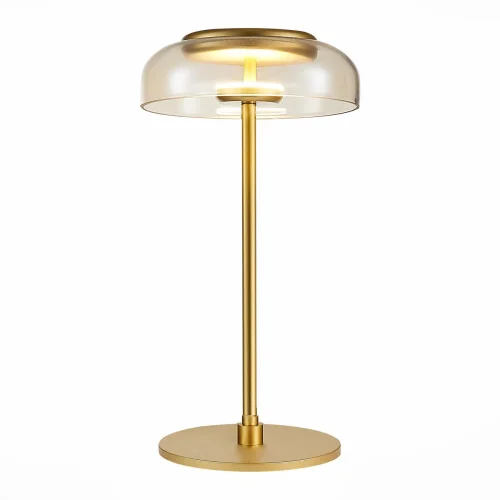 Настольная лампа LED Lazio SL6002.204.01 ST-Luce янтарная 1 лампа, основание золотое металл в стиле хай-тек современный 