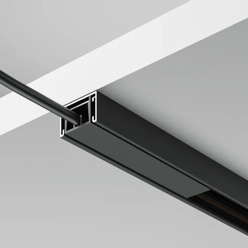 Шинопровод накладной 2м Magnetic track system Basity TRX172-112B Maytoni чёрный в стиле для светильников серии Magnetic track system Basity накладной шинопровод basity магнитная фото 7