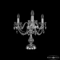 Настольная лампа 1402L/3/141-39 Ni Bohemia Ivele Crystal без плафона 3 лампы, основание прозрачное никель стекло хрусталь металл в стиле классический sp