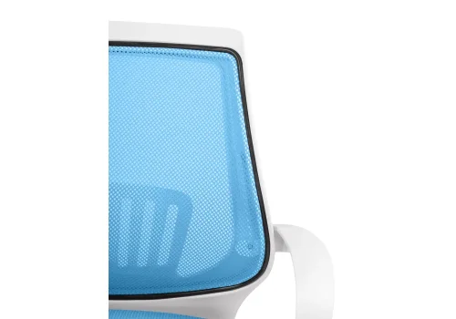 Компьютерное кресло Ergoplus blue / white 15375 Woodville, голубой/ткань, ножки/металл/хром, размеры - *940***610* фото 7