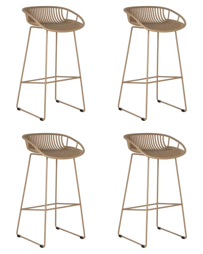 Набор 4 шт Стул барный DOBRIN FRANK (бежевый) бежевый Dobrin, /, ножки/металл/, размеры - *870****