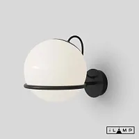Бра Globe 10346W/1 BK-WH iLamp белый на 1 лампу, основание чёрное в стиле современный 