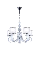 Люстра подвесная BREGATTO 100.5 Lucia Tucci белая на 5 ламп, основание белое в стиле классика 