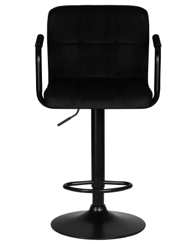 Стул барный 5011_BlackBase-LM KRUGER ARM BLACK, цвет сиденья черный вельвет (LAR-E2041-52), цвет основания черный Dobrin, чёрный/вельвет, ножки/металл/чёрный, размеры - 920*1130***510*490 фото 6