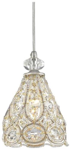 Светильник подвесной PRINCESS WE310.01.206 WERTMARK серебряный прозрачный 1 лампа, основание серое серебряное в стиле классический 