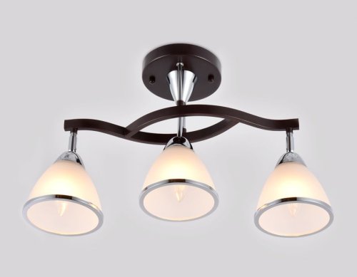 Люстра потолочная TR3112 Ambrella light белая на 3 лампы, основание коричневое в стиле современный  фото 4