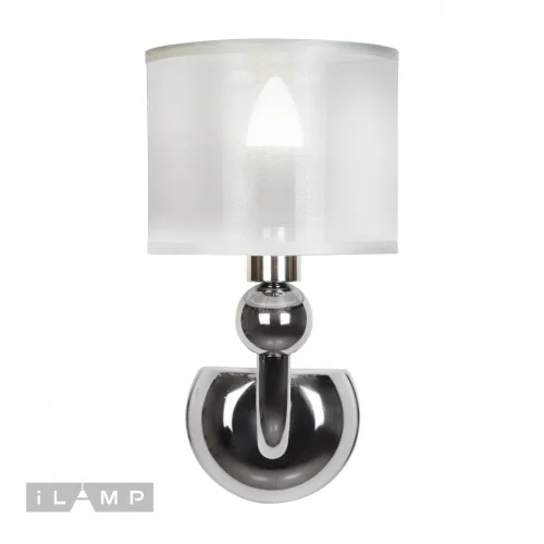 Бра Spring RM1690/1W CR iLamp белый на 1 лампа, основание хром в стиле современный американский  фото 2