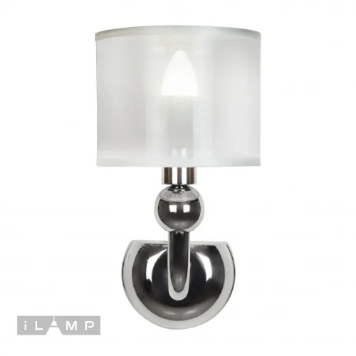 Бра Spring RM1690/1W CR iLamp белый на 1 лампу, основание хром в стиле современный американский фото 2