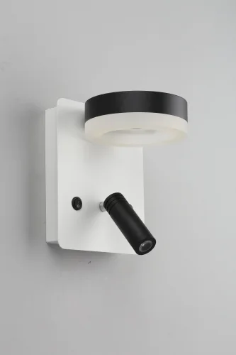 Бра с выключателем LED Sorano OML-10911-02 Omnilux чёрный на 1 лампа, основание чёрное белое в стиле хай-тек для чтения фото 2