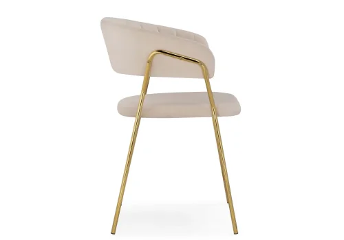 Стул на металлокаркасе Kamelia 1 beige / gold 15469 Woodville, бежевый/велюр, ножки/металл/золотой, размеры - ****600*520 фото 3