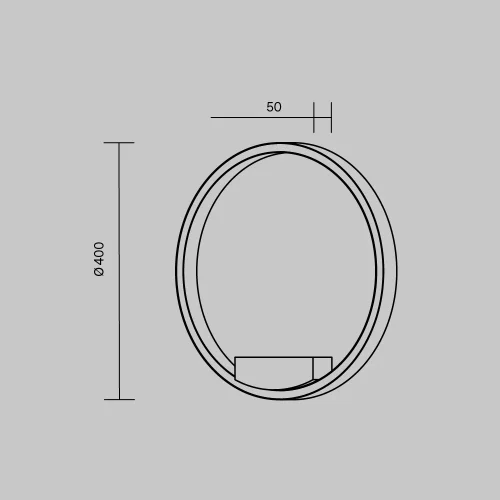 Бра LED Rim MOD058WL-L25BK Maytoni чёрный на 1 лампу, основание чёрное в стиле современный минимализм кольца отражённый свет фото 7