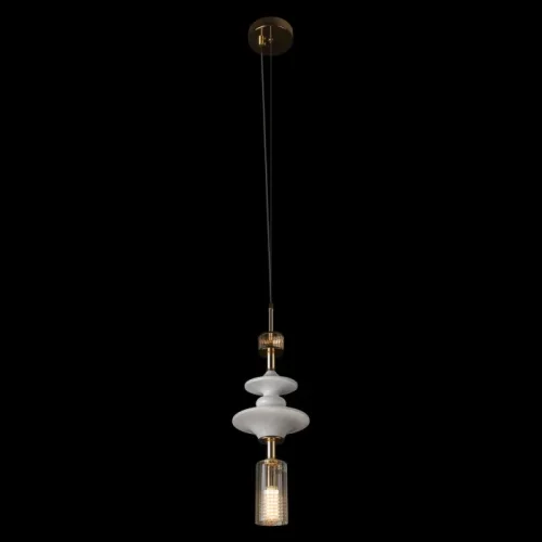 Светильник подвесной Spindle 10423/D LOFT IT белый прозрачный на 1 лампу, основание бронзовое в стиле современный восточный фото 2