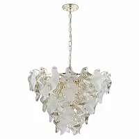 Люстра подвесная Lupine 6529/9 Lumion янтарная прозрачная белая на 9 ламп, основание золотое в стиле классический 