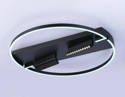 Светильник потолочный LED с пультом FL51462 Ambrella light чёрный 1 лампа, основание чёрное в стиле современный хай-тек с пультом кольца фото 3
