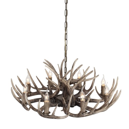 Люстра подвесная Corna SL154.703.08 ST-Luce без плафона на 8 ламп, основание серое в стиле кантри замковый рога фото 3