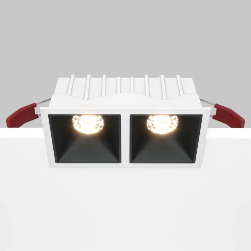 Светильник точечный Alfa LED DL043-02-10W3K-D-SQ-WB Maytoni белый чёрный 2 лампы, основание белое чёрное в стиле современный  фото 5