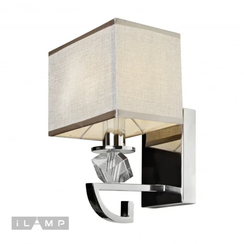 Бра Living NC1211W-1 CR iLamp бежевый на 1 лампа, основание хром в стиле современный американский  фото 3