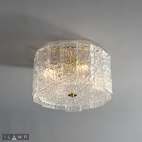 Светильник потолочный Manhattan C6315-D400 BR iLamp прозрачный 4 лампы, основание латунь в стиле классический 