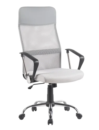 Кресло офисное TopChairs Benefit NEW, серое NC УТ000041622 Stool Group, серый/ткань сетка, ножки/металл/чёрный, размеры - *****
