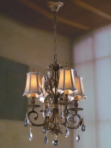Люстра подвесная  BLISS L54904.24 L'ARTE LUCE бежевая на 4 лампы, основание бронзовое в стиле классический 