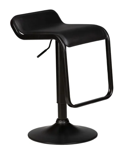 Стул барный 3021-BlackBase-LM CRACK BLACK, цвет сиденья черный Dobrin, чёрный/экокожа, ножки/металл/чёрный, размеры - 660*870***345*520 фото 2