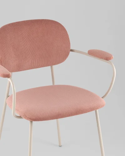 Стул Кэрол, пыльно-розовый, серые ножки УТ000040243 Stool Group, розовый/вельвет, ножки/металл/бежевый, размеры - *770**** фото 2