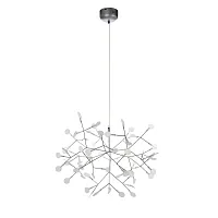 Люстра подвесная LED 9022-63S LOFT IT белая на 63 лампы, основание серебряное в стиле флористика современный ветви